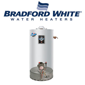image of Bradford White water heater and logo